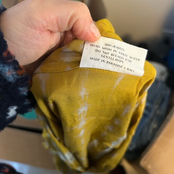 Stylepark1 Bali Yellow Tie Dye Long Sleeve Swim Cover Shirt Dress - Picture 4 of 5